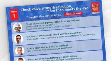 Valve World Series webinar - check valve sizing & selection