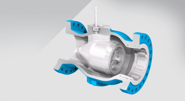Axial on-off valve